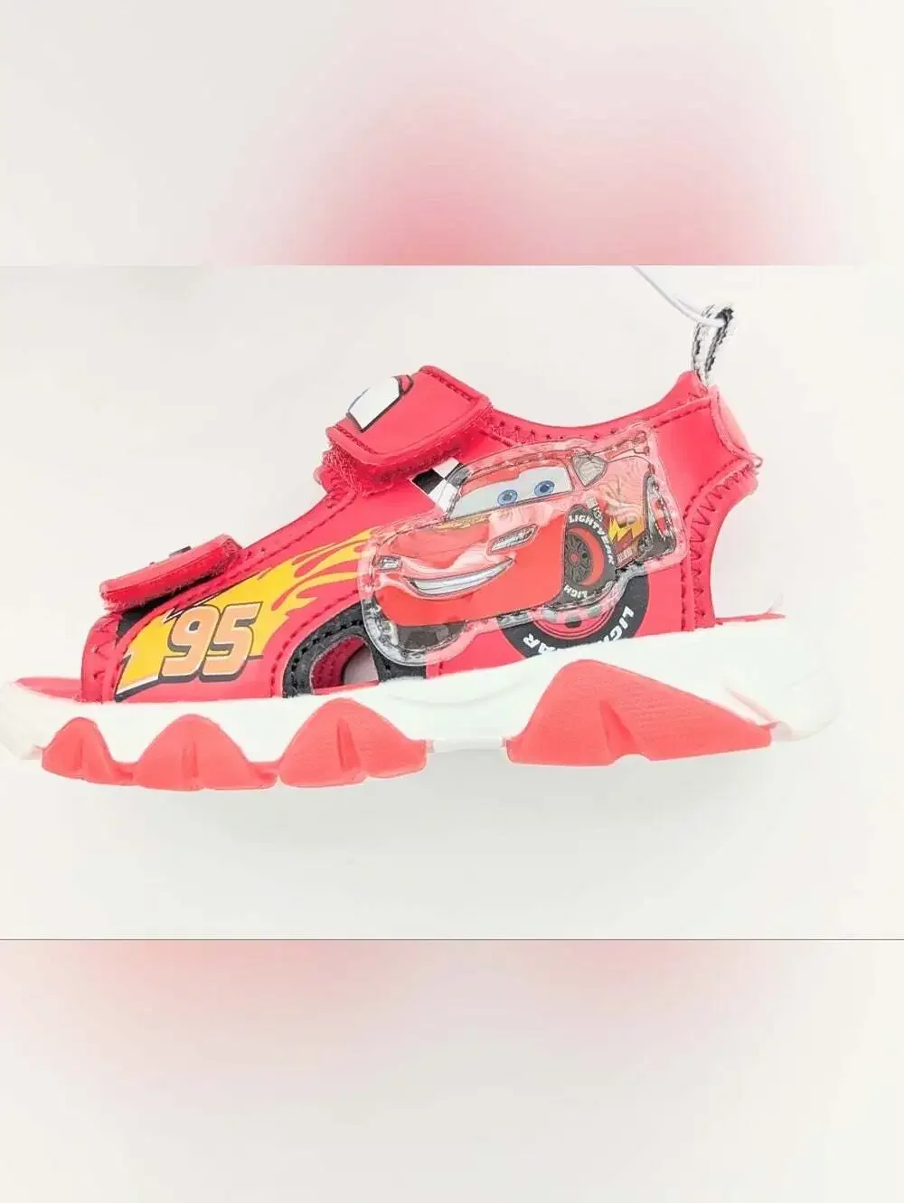NWT Cars Lightning McQueen Kids (Size 6) Light-Up Sandals w/Velcro Open/Close